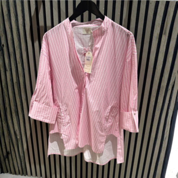 Wauw Luna cherry shirt - light pink stripe - 10219