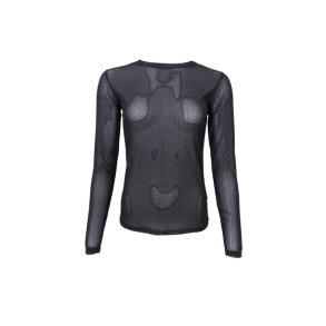 Black Colour Jessie black mesh blouse - 41223