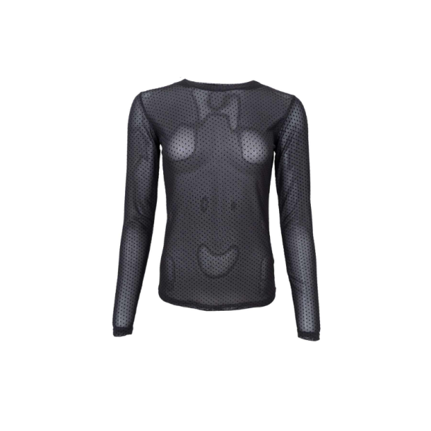 Black Colour Jessie black mesh blouse - 41223