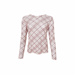 Black Colour Kamma beige tartan mesh blouse  - 42000
