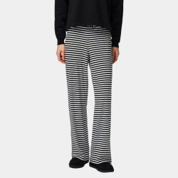 Pieces laya mw wide pants Black/white - 17162578