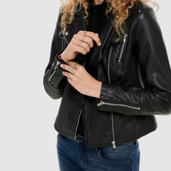 Only Gemma faux leather biker otw black - 15153079