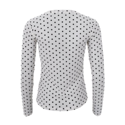 BLACK COLOUR JENNIE DOTTED MESH BLOUSE OFF WHITE - 40611