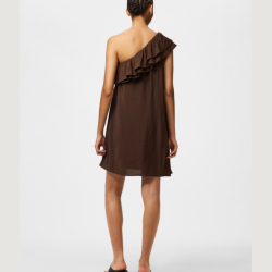 Pieces Penelope one shoulder dress chicory coffee - 17165404