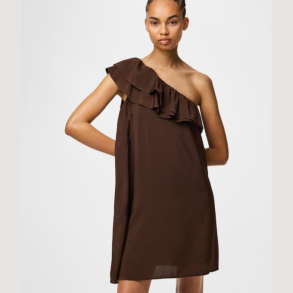 Pieces Penelope one shoulder dress chicory coffee - 17165404