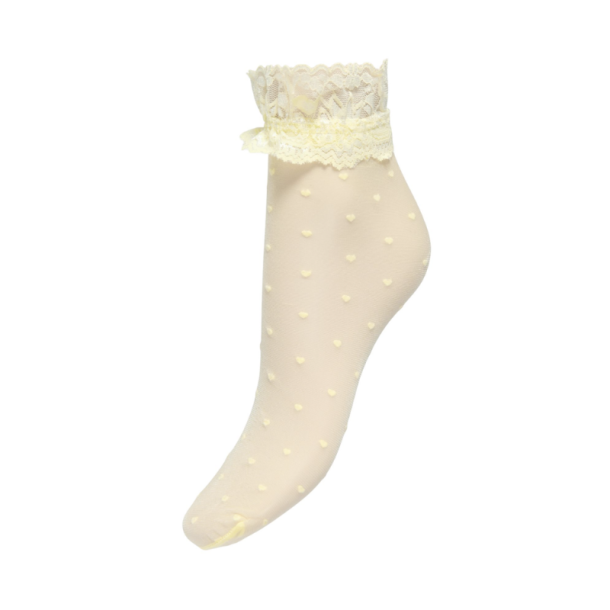 Only Sonia sheer lace socks double cream -15383489