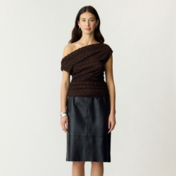 Yas Katana off shoulder top coffee bean - 26040552