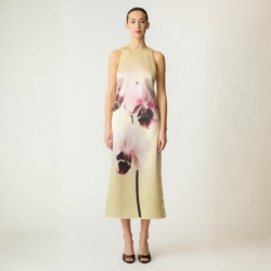 Yas Orchida satin long dress anise flower - 26039936
