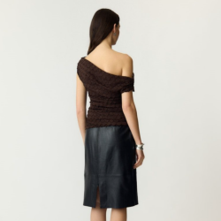 Yas Katana off shoulder top coffee bean - 26040552