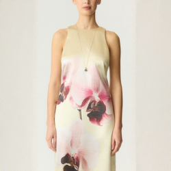 Yas Orchida satin long dress anise flower - 26039936
