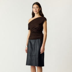 Yas Katana off shoulder top coffee bean - 26040552