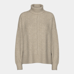 Pieces Malou ls rollneck knit taupe gray melange - 17150960