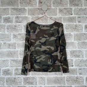 Cabana Living Cash Camo � Bl�d Basisbluse med Cashmere military