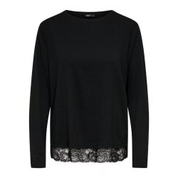 Only Moster ls Lace Detail Top Black - 15392688