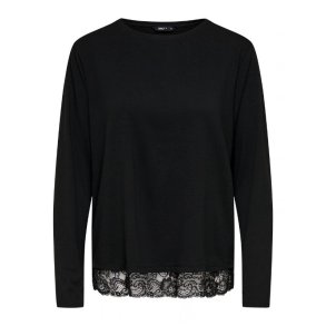 Only Moster ls Lace Detail Top Black - 15392688