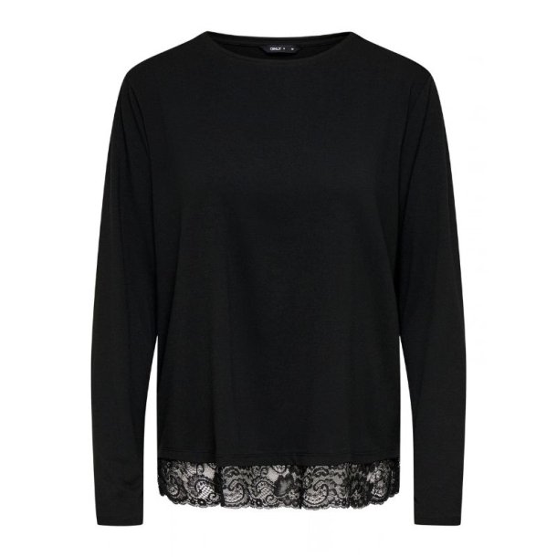 Only Moster ls Lace Detail Top Black - 15392688
