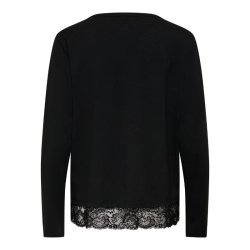 Only Moster ls Lace Detail Top Black - 15392688