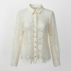 Continue Paloma Lace  Bluse off white - 15363