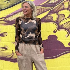 Cabana Living Cash Camo Mou � Bl�d Basisbluse med Cashmere military