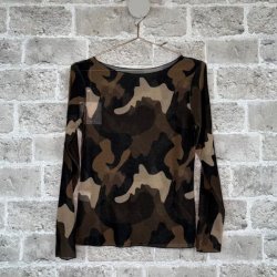 Cabana Living Cash Camo Mou � Bl�d Basisbluse med Cashmere military