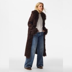 Pieces Nanna Bruched Long Jacket  � Hot Fudge 17170025