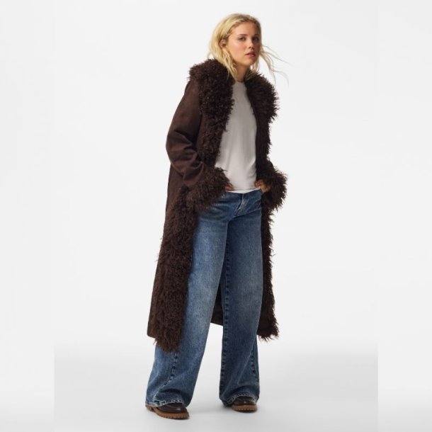 Pieces Nanna Bruched Long Jacket  � Hot Fudge 17170025