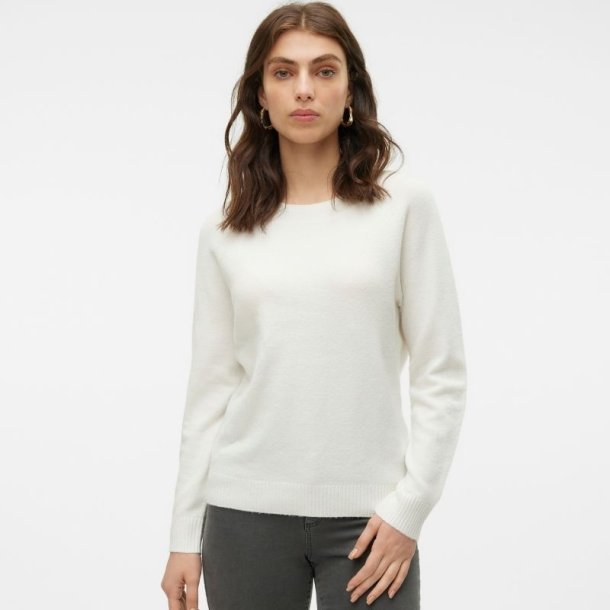 Vero Moda Doffy o-neck bluse s now white melange - 10201022
