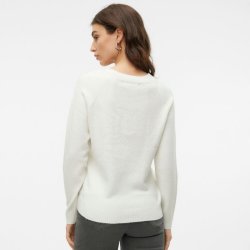 Vero Moda Doffy o-neck bluse s now white melange - 10201022