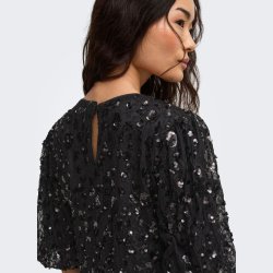 Only Cely Sequins Short Dress Black - 15384182