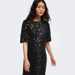 Only Cely Sequins Short Dress Black - 15384182