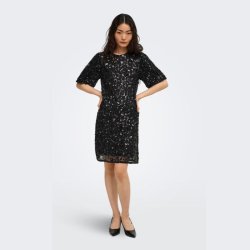 Only Cely Sequins Short Dress Black - 15384182