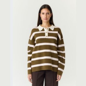 Yas Isabell LS Polo Knit Pullover Fir Green � 26040272