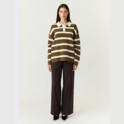 Yas Isabell LS Polo Knit Pullover Fir Green � 26040272