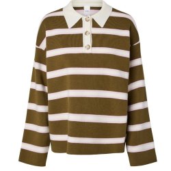Yas Isabell LS Polo Knit Pullover Fir Green � 26040272