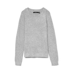 Vero Moda Doffy o-neck bluse light grey melange - 10201022