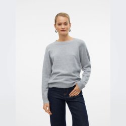 Vero Moda Doffy o-neck bluse light grey melange - 10201022