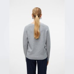 Vero Moda Doffy o-neck bluse light grey melange - 10201022