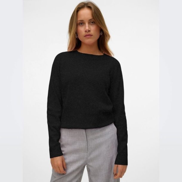 Vero Moda Doffy o-neck bluse black melange - 10201022