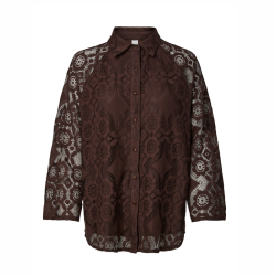 Yas Almi 7/8 lace shirt coffee bean - 26041344