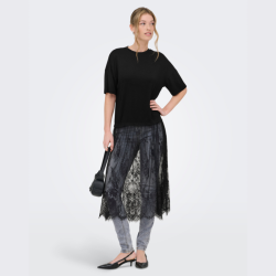 Only Tahlia s/s lace dress top  black - 15381879
