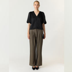 Yas Pella 2/4 v- neck top black - 26040884