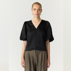 Yas Pella 2/4 v- neck top black - 26040884