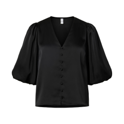 Yas Pella 2/4 v- neck top black - 26040884