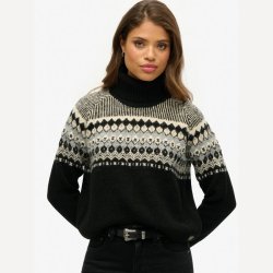 Superdry Fairisle pattern roll Neck � black W6110618A