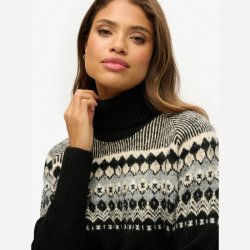 Superdry Fairisle pattern roll Neck � black W6110618A