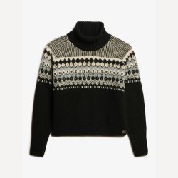 Superdry Fairisle pattern roll Neck � black W6110618A