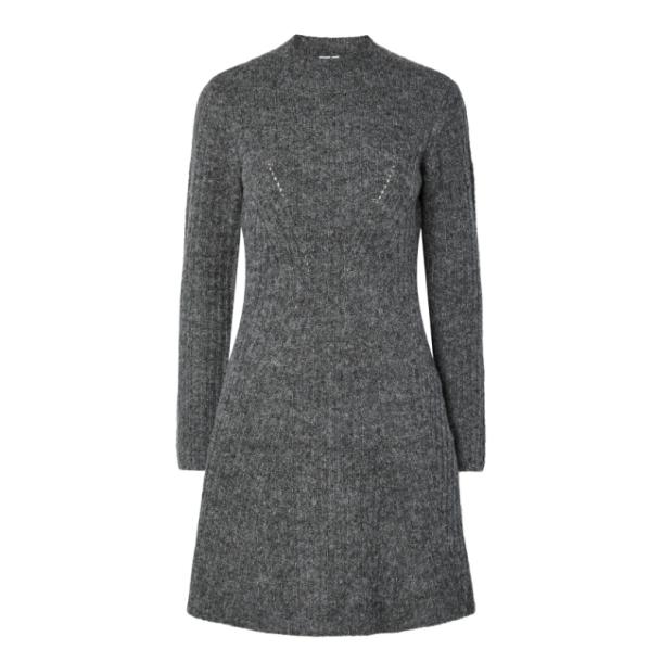 Yas Dolly LS knit dress medium grey malange - 26037936