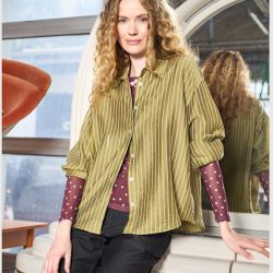 Black Colour Annie mesh blouse plum dot - 3846
