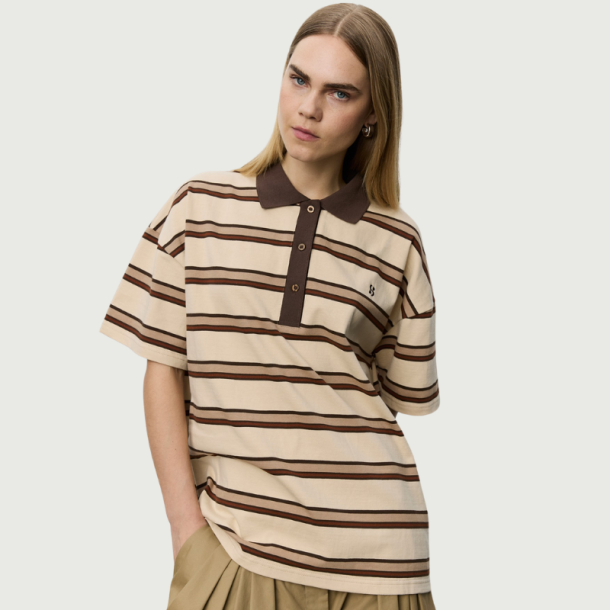 Sofie Schnoor Pilsw Polo T-Shirt Brown Striped � S263300