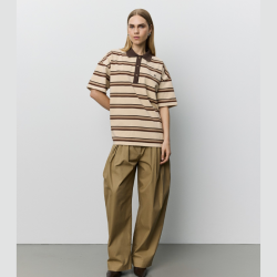 Sofie Schnoor Pilsw Polo T-Shirt Brown Striped � S263300